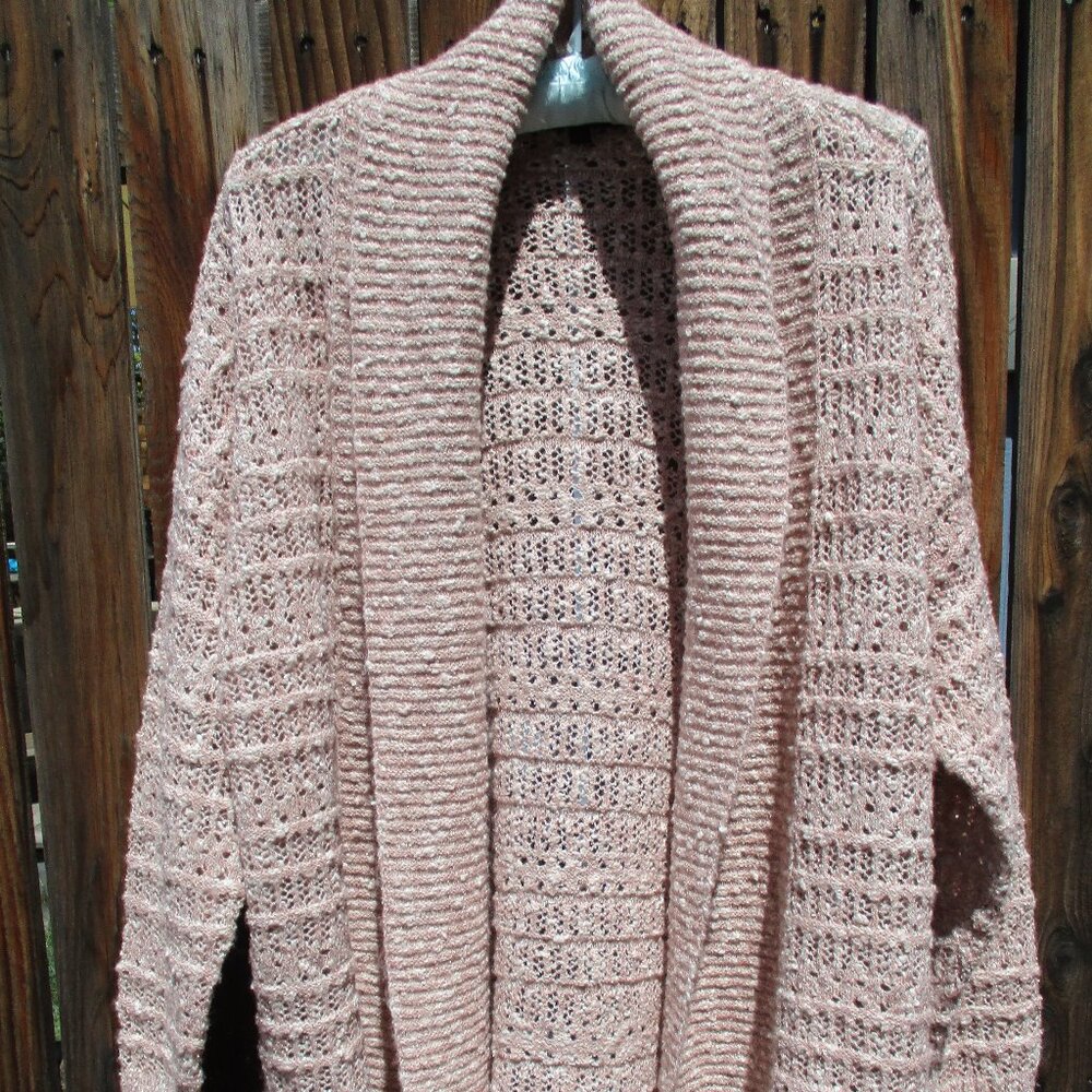 NEW Frye Women's Open Front Cardigan Pastel Mauve Size L NWT - Picture 8 of 9